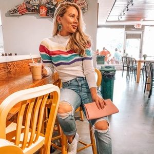 Topshop Multicolored Crop Sweater